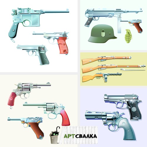 Старое огнестрельное оружие в векторе | Old firearms in the vector